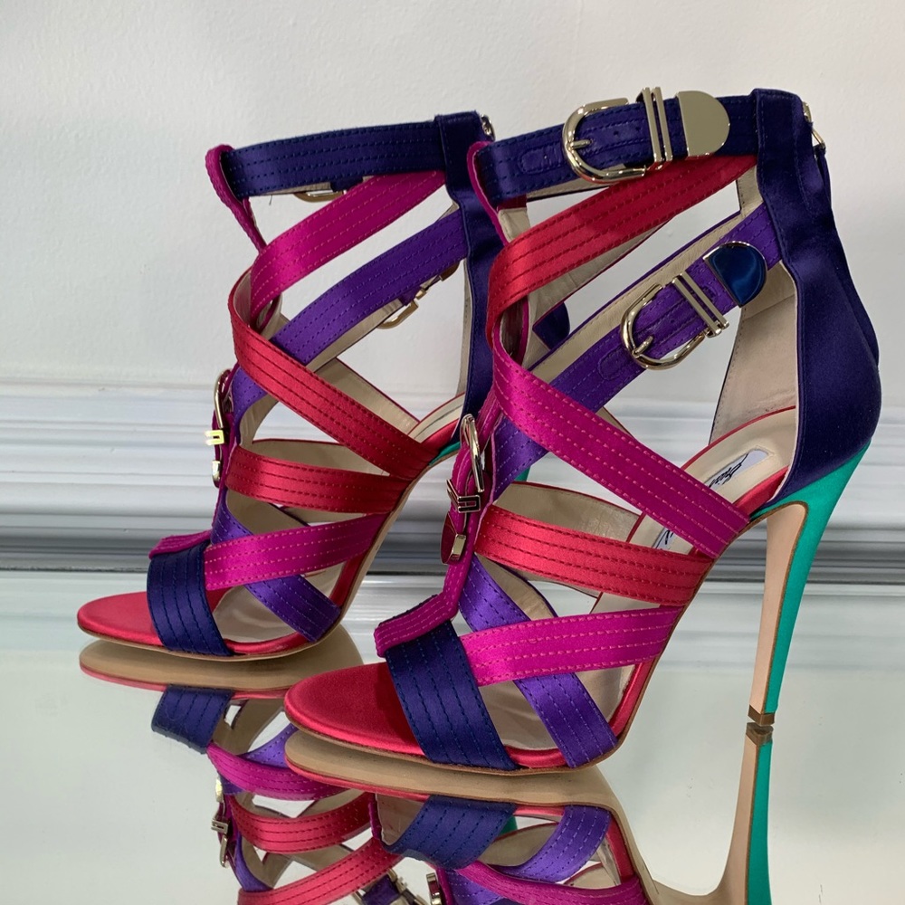 Brian Atwood Multi-Colored Satin Sandal 120MM